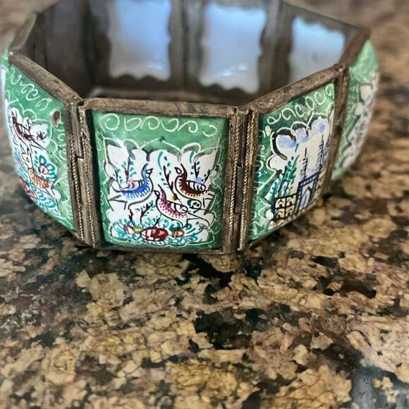 Vintage Persian Tile Panel Bracelet - Picture 3 of 8